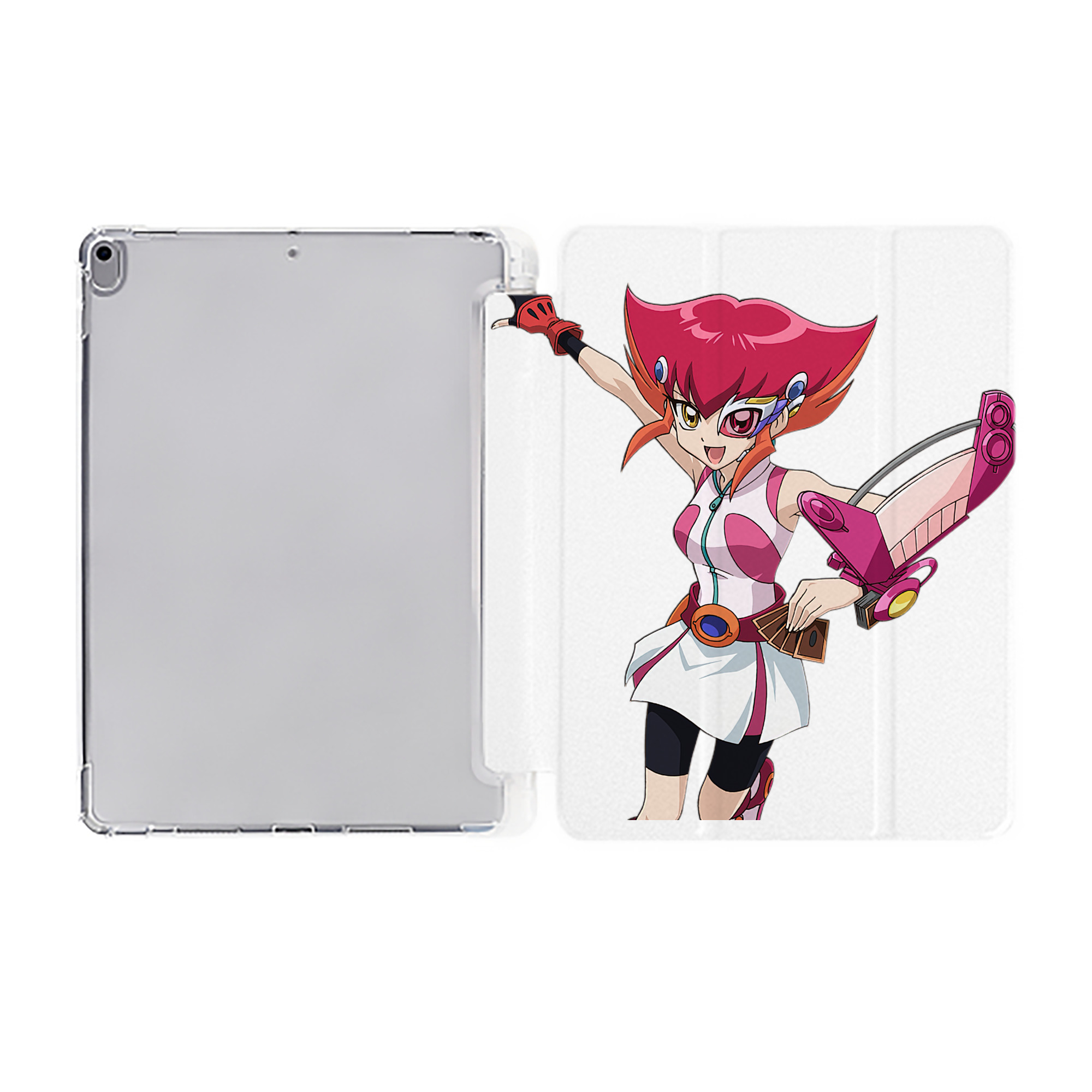 （画像用） 遊☆戯☆王 Yu-Gi-Oh! IPad ケース ペン収納付き 三つ折りスタンド PUレザー×シリコン 対応機種9.5/10.5/10.9インチ